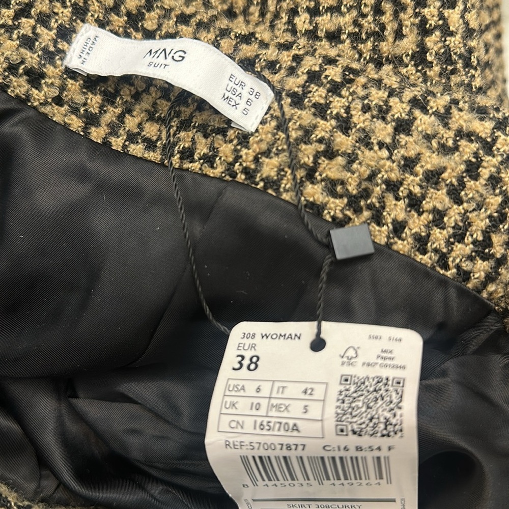 🤎🖤 NWT Mango Tweed Blazer and Skirt Set - Picture 9 of 10